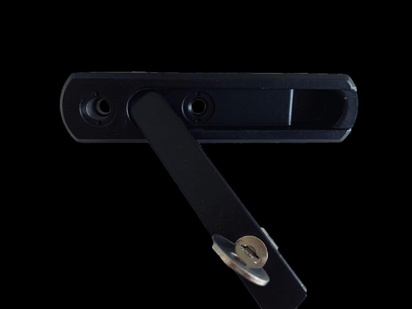 老式纱窗锁扣金刚网纱窗隐藏把手锁黑色隐形执手带钥匙门窗配件