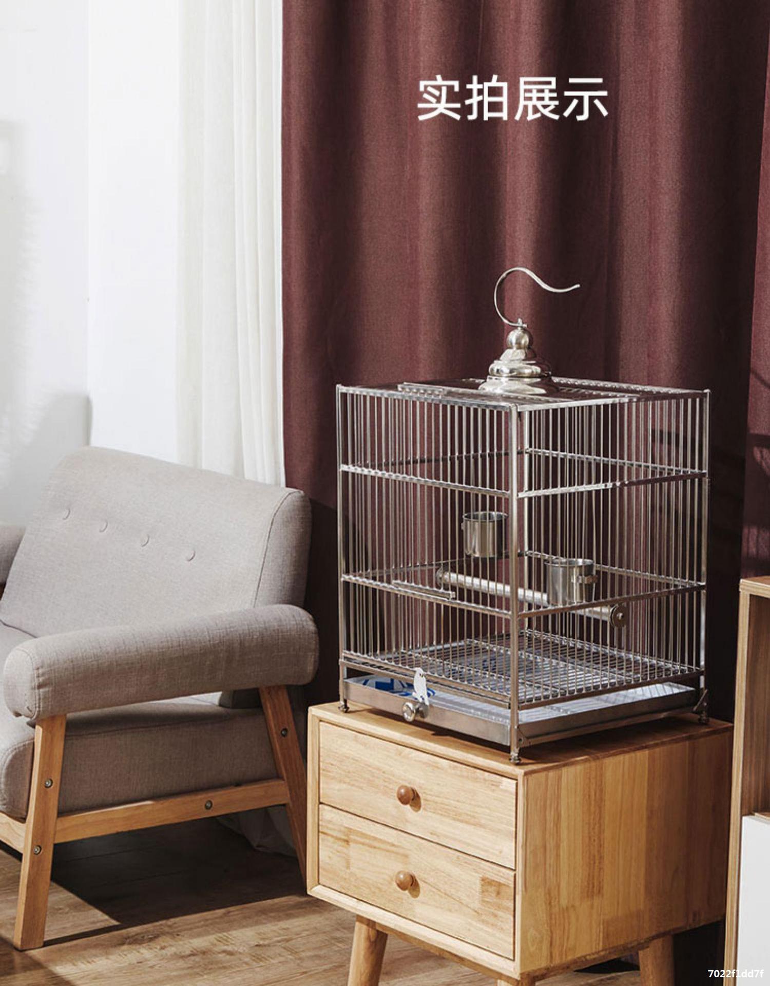 八哥鸟笼笼大号304不锈钢玄凤笼子豪华大型洗澡鹦鹉笼专用