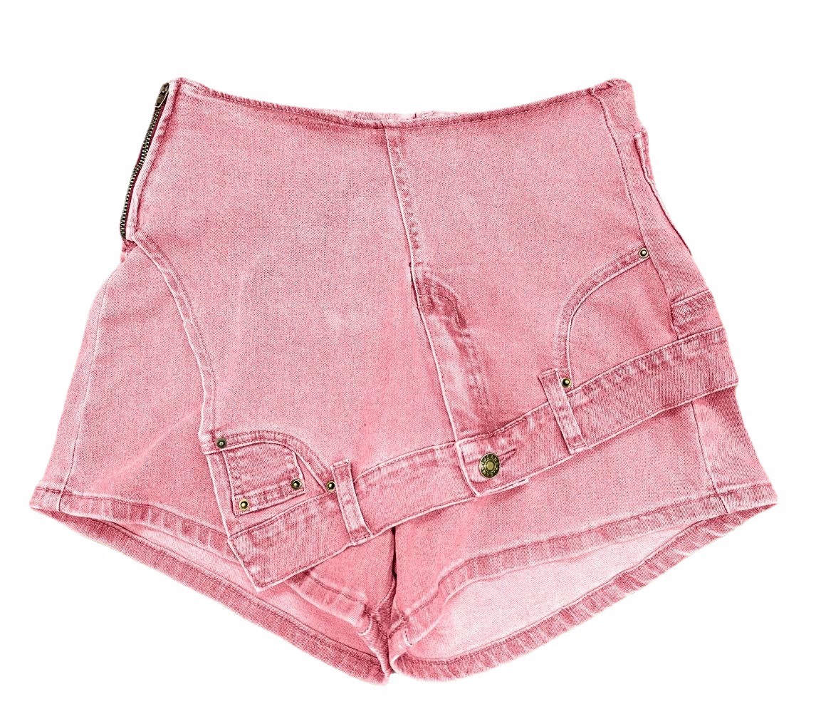 F207 Cross-Border European and American Women's Clothing Jeans Women's Low Waist Slim Fit Patchwork Elastic Irregular Hipster Denim Shorts