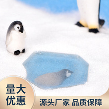 03KN仿真企鹅小摆件冰山冰川雪花极地南极企鹅海豹冰块微景观雪地
