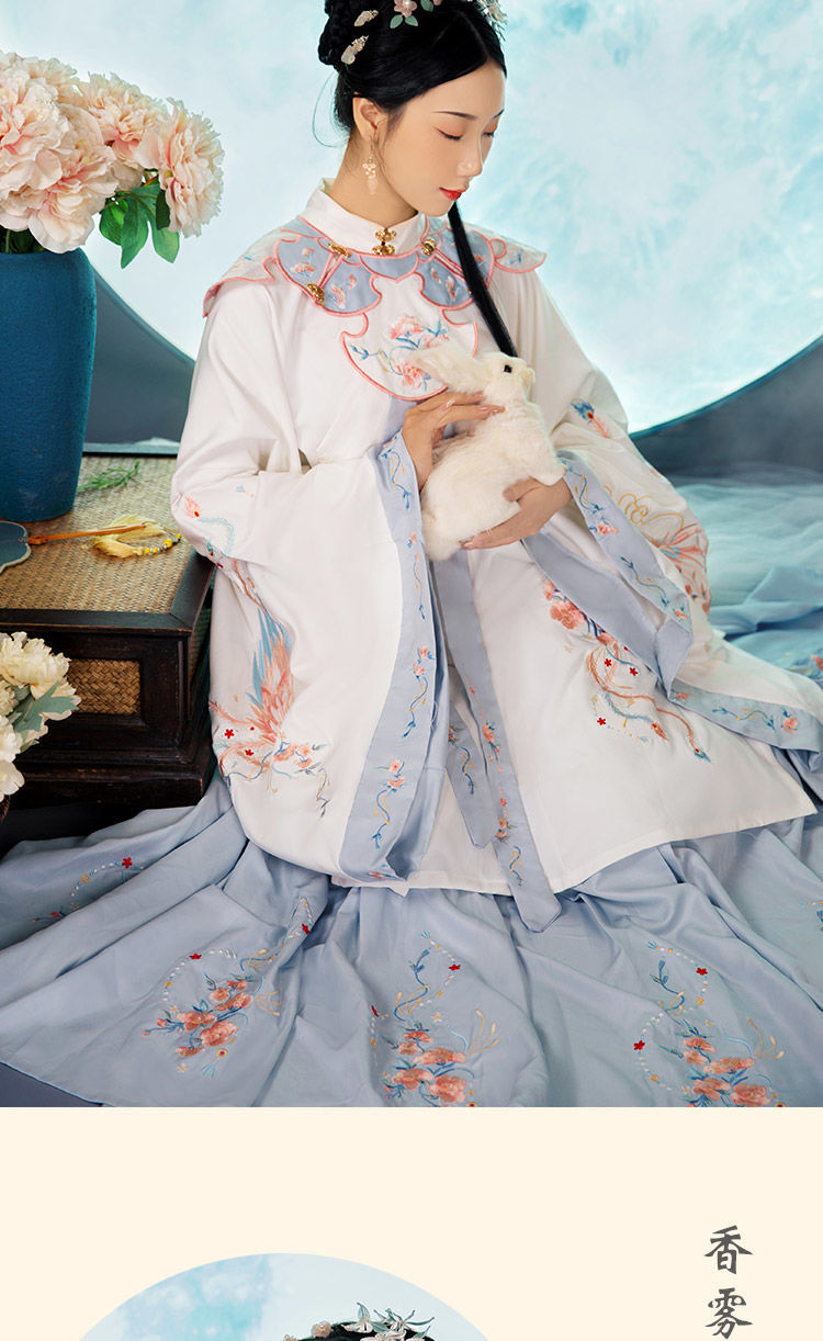 汉青月凤舞成人汉服女花嫁明制日常汉服长衫斜襟重工刺绣秋冬套装