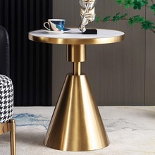 设计师TJZE202现代简约客厅小户型不锈钢酒店茶几轻奢家用圆桌可