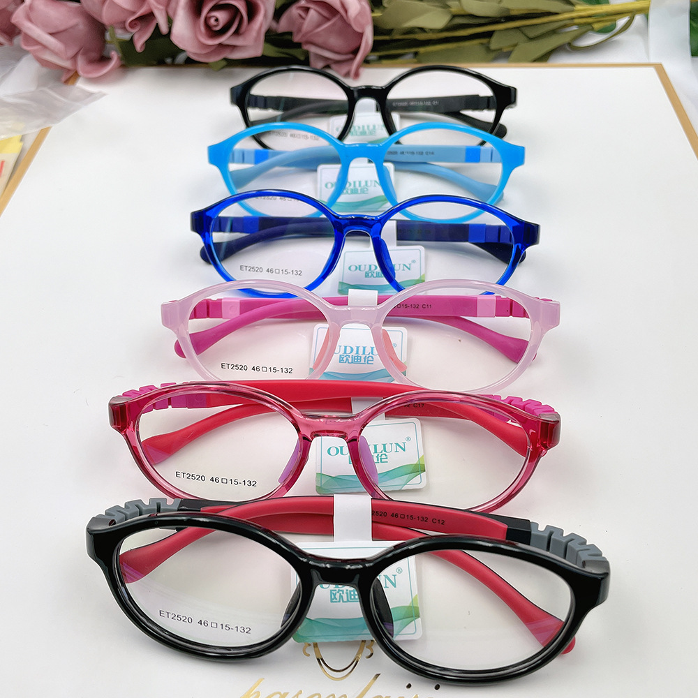 新款软硅胶tr90儿童光学镜架学生小童学护目眼镜平光近视框架批发