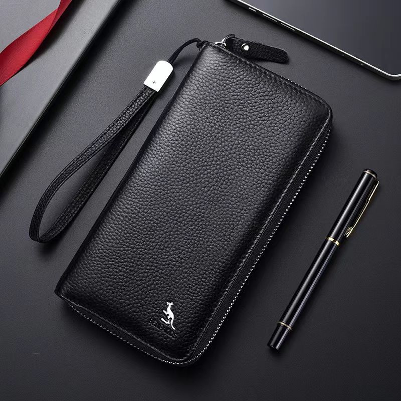 头层牛皮男士钱包长款真皮手包男大容量多卡位皮夹皮包手拿包拉链