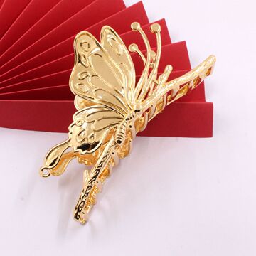 韩国金属发夹蝴蝶大抓夹气质盘发鲨鱼夹高级夹子复古发饰-阿里巴巴