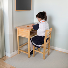 全实木书桌椅儿童学习桌免安装中小学生课桌椅学校同款单人写字桌