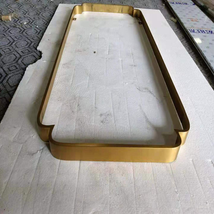 深圳画廊梅花型玫瑰金不锈钢画框 壁挂黑钛拉丝不锈钢画框