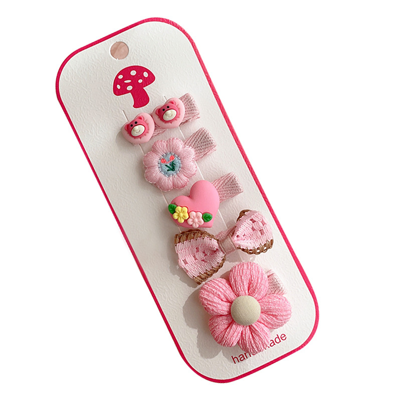 Baby Barrettes Girls Do Not Hurt Sweating Hair Removal Tool Baby BB Clip Full Cloth Wrapper Toddler Hair Clip Headdress Children Cropped Hair Clip Barrettes