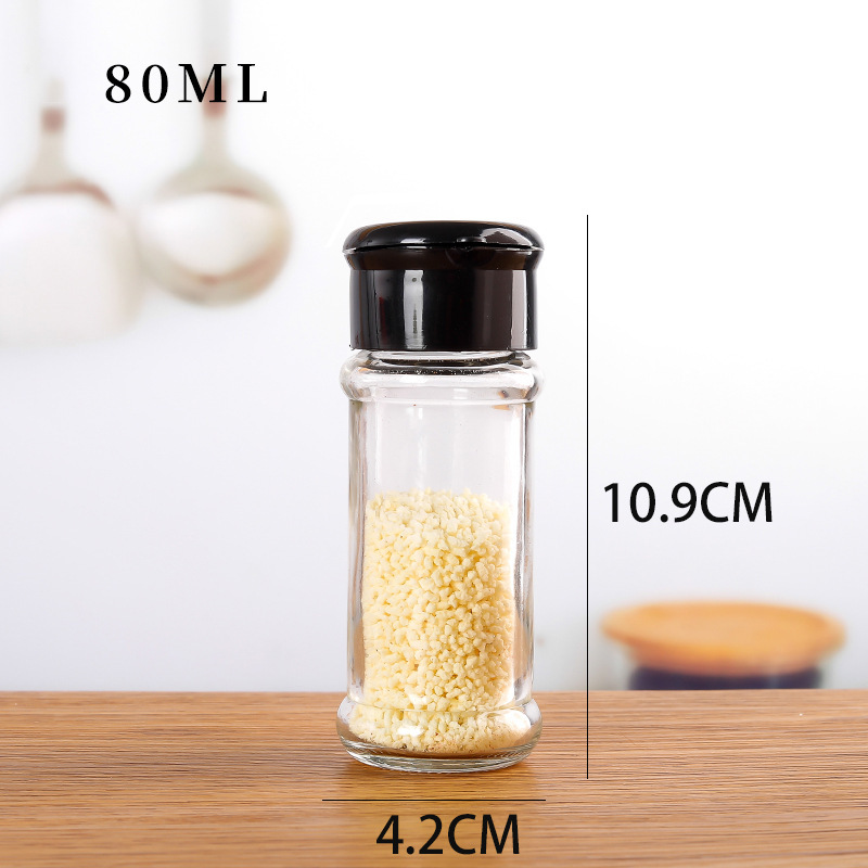 Spot Goods 100ml Plastic Spice Jar Pepper Bottle Glass Transparent Seasoning Bottle Barbecue Shaker Source Factory