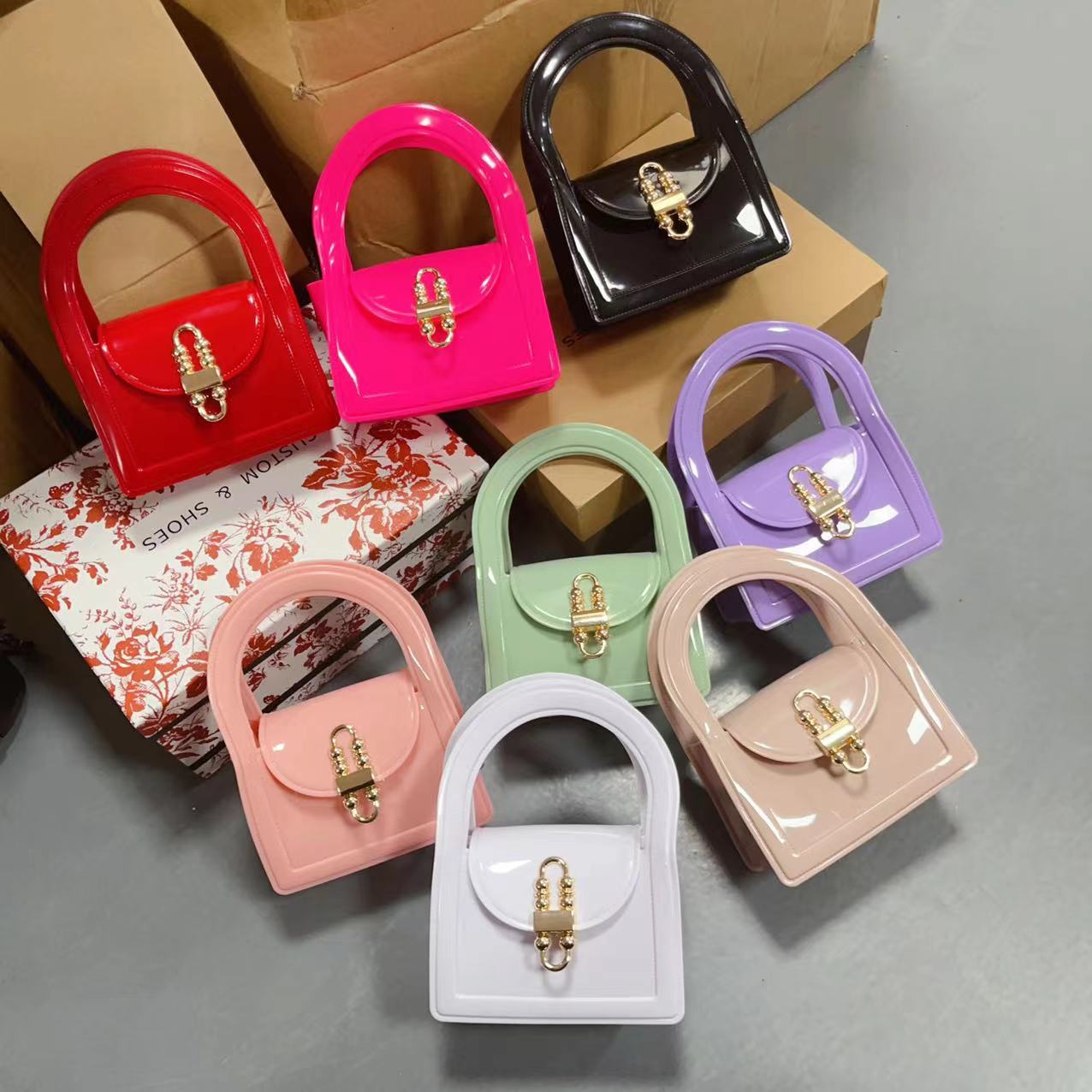 2024 Spring and Summer Children's Gel Bag Mini Fashion Fashionable Small Square Bag Simple All-Match Shoulder Crossbody Chain Women's Bag