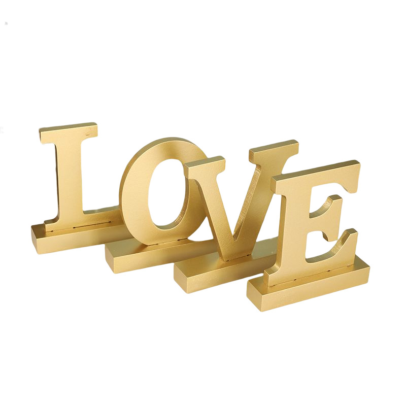 Nordic Ins English Letters Love Holiday Gift Golden Shooting Props Home Decoration Seal Crafts