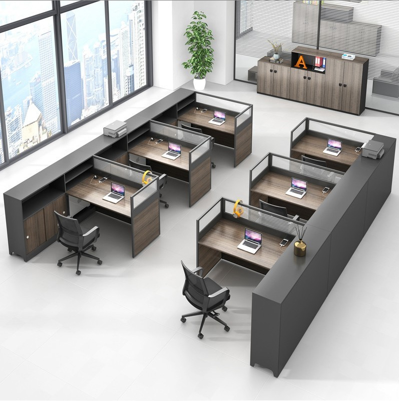 工位办公桌椅组合四双人屏风卡座卡位财务办公室员工办公桌职员桌