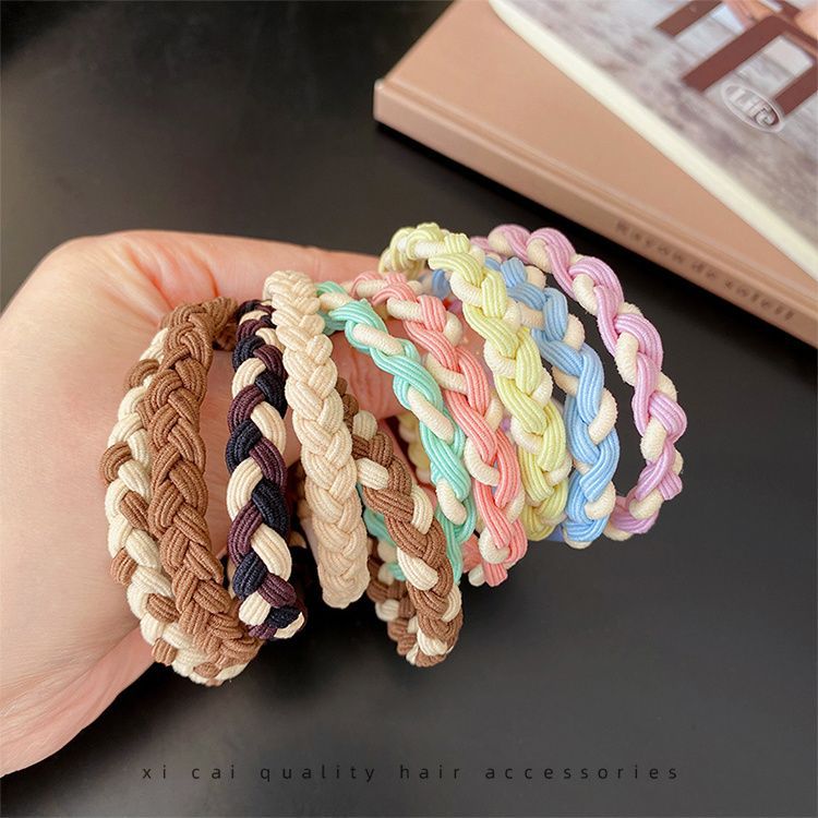 奶咖色头绳女简约气质橡皮筋扎马尾头发绳高弹力耐用高级感发圈粗
