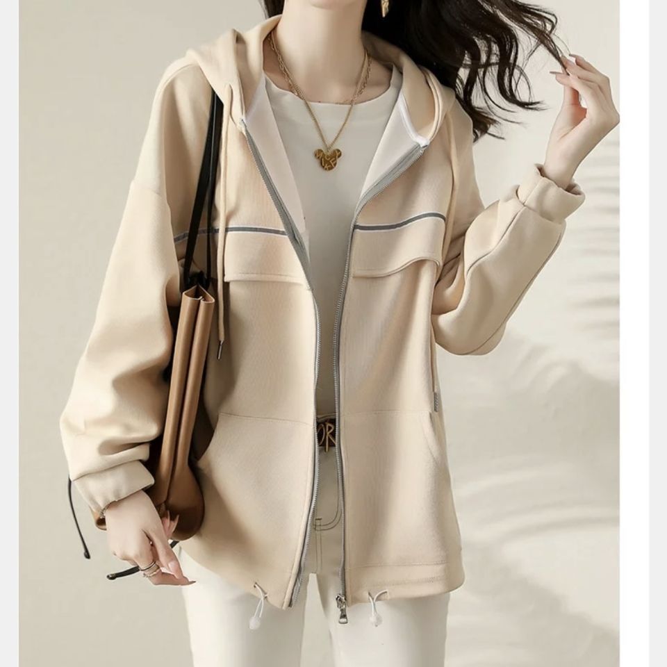 卫衣女米色