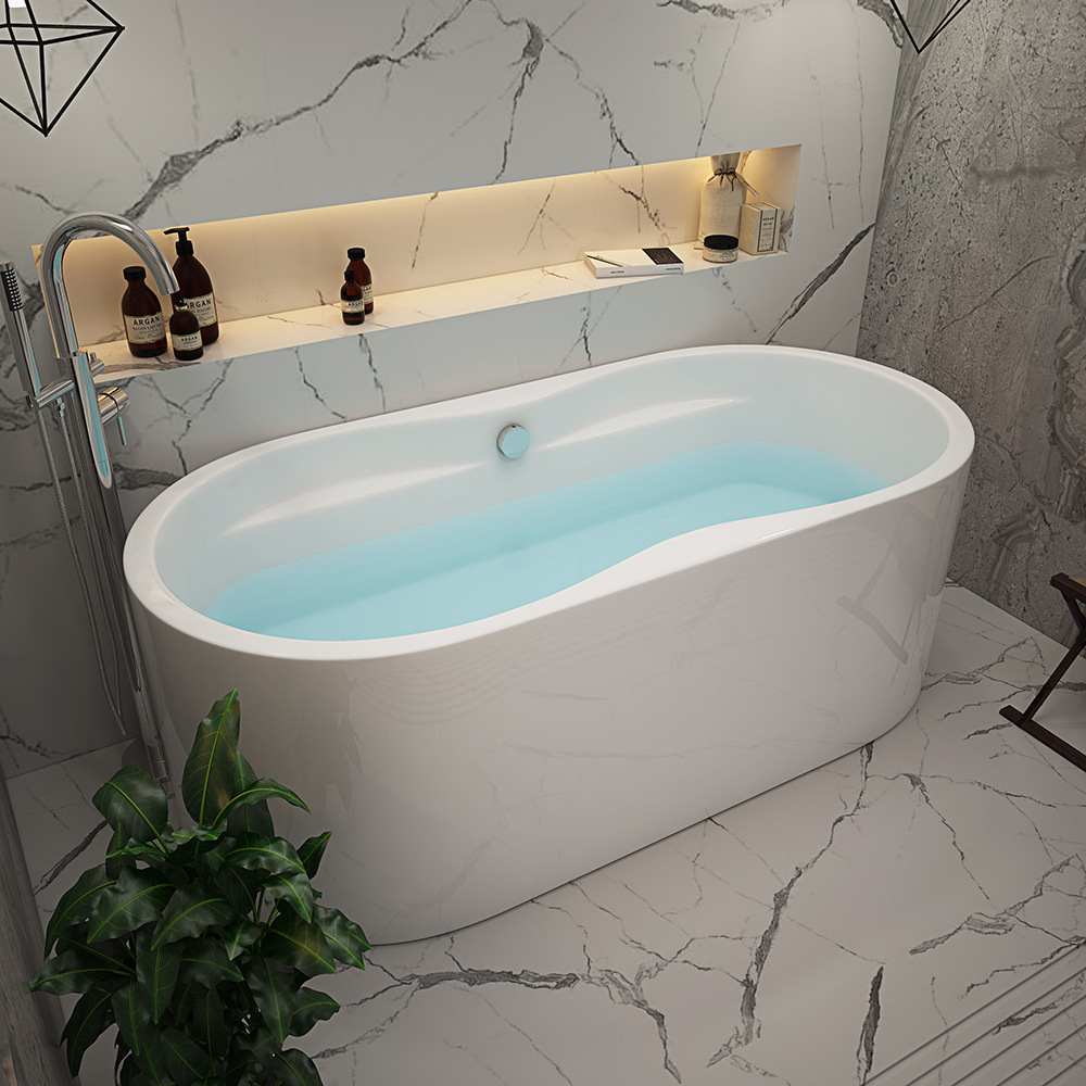 沙特市场亚克力浴缸成人酒店工程独立 民宿浴池可带按摩龙头泡泡