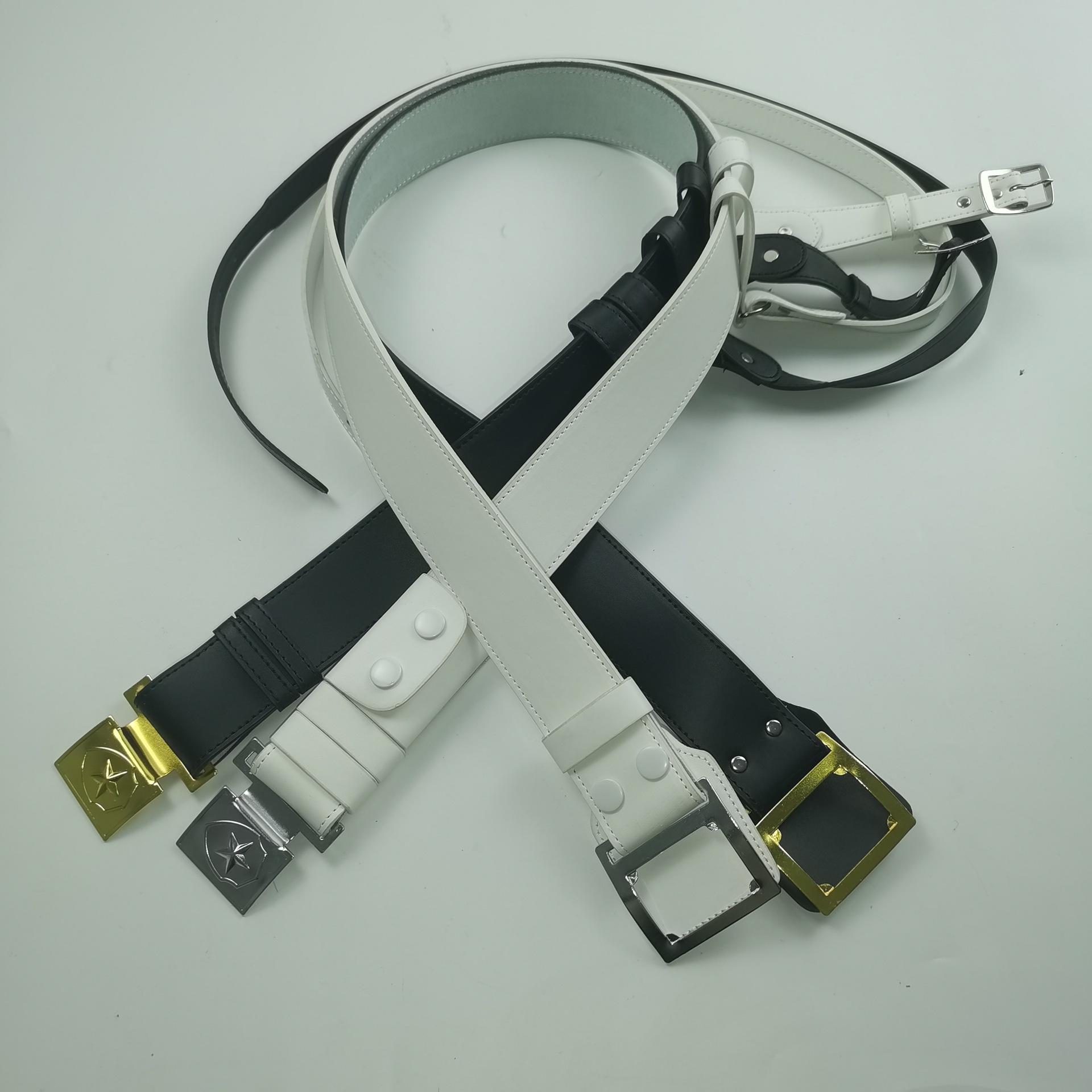 武装真牛皮外腰带新式保安腰带武装带执勤斜跨腰带五角星