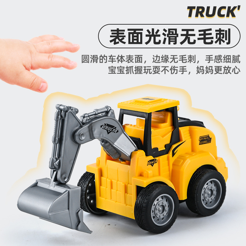 Tiktok Red Children Toy Boy Press Inertia Engineering Car Toys Excavator Stall Toy Gift Wholesale