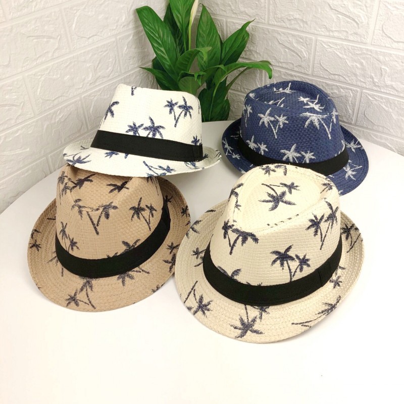 panama straw hat parent-child british style top hat travel beach casual hat female summer sun protection sun hat sun hat male