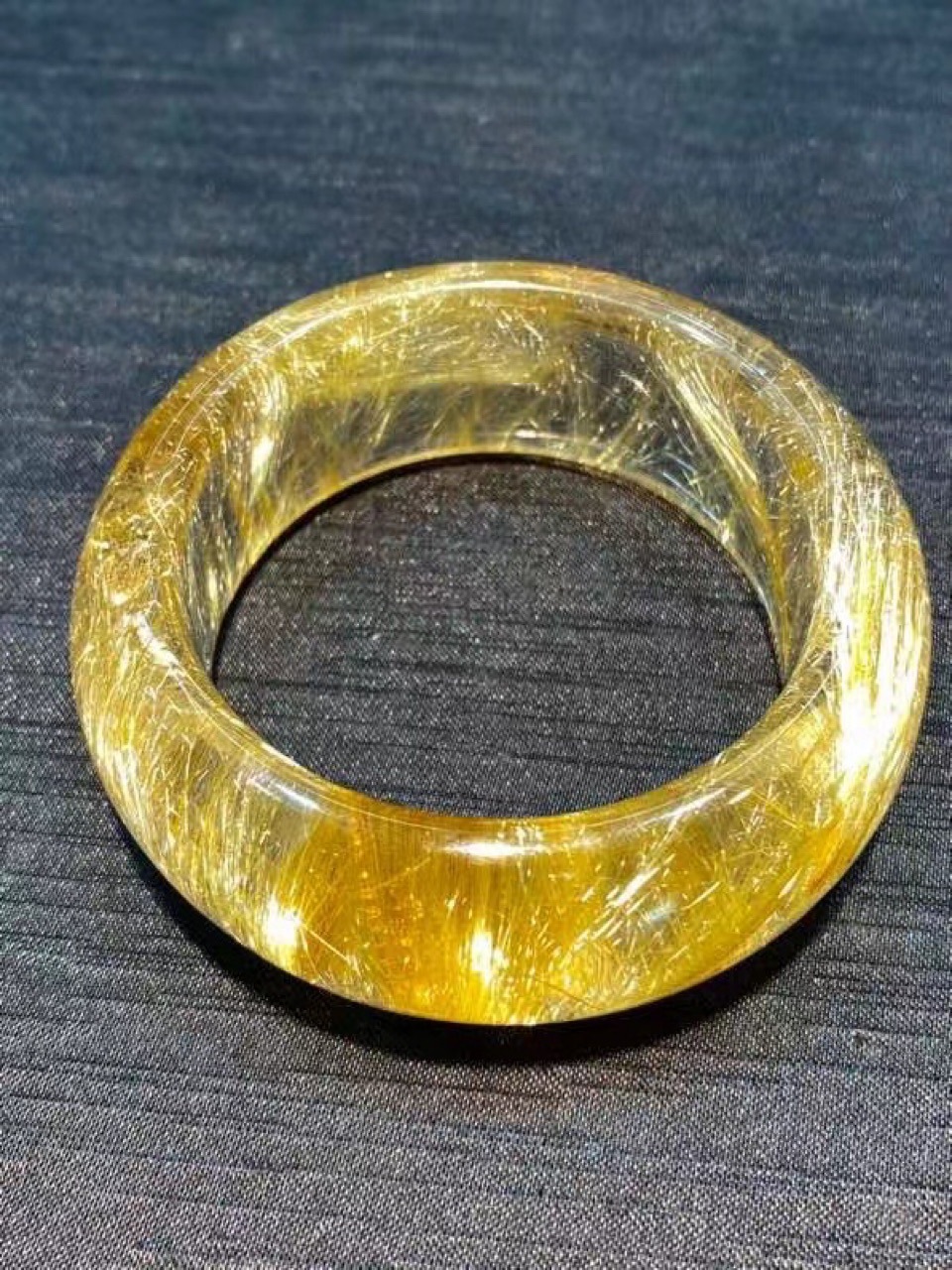 自家生产纯手工打磨发晶手镯 金发晶 钛金手镯绿幽灵手镯高中低档