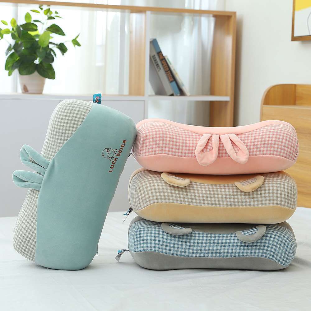 卡通慢回弹记忆棉小枕头办公室午睡枕学生单人枕头毛绒便携可拆洗