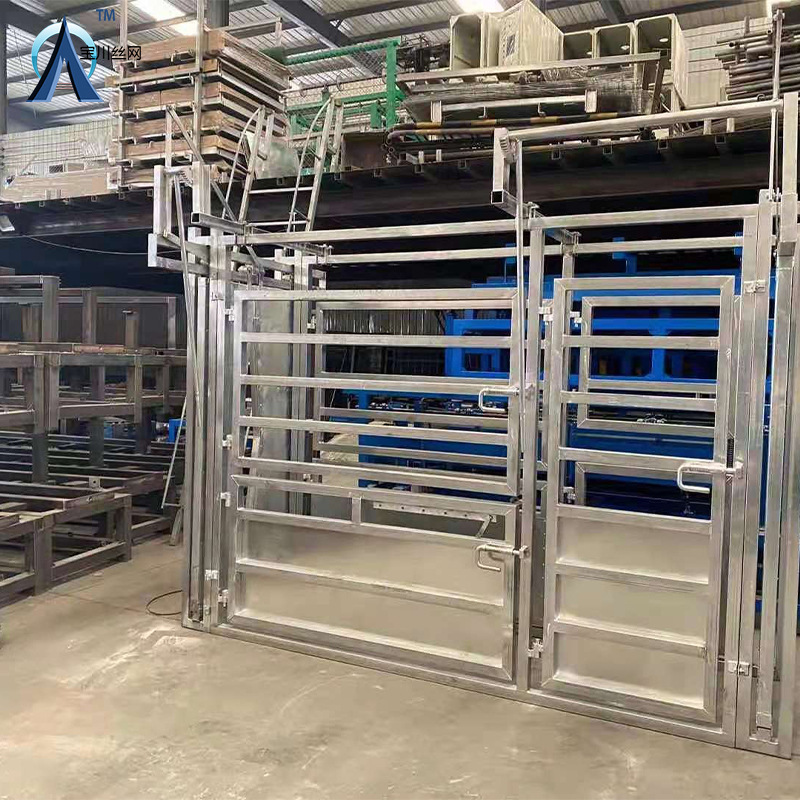 【畜牧养殖设备】牛保定架称重防疫架动物防疫注射移动组合护栏