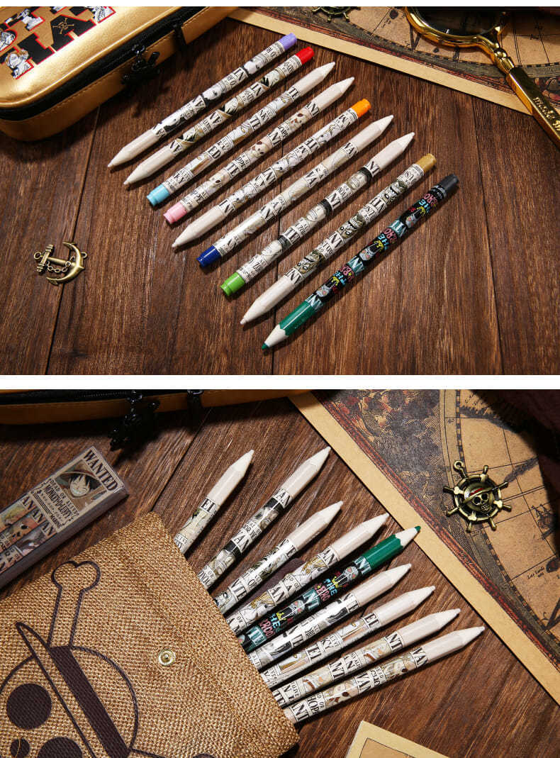 晨光海贼王限定笔套装航海王通缉令直液式走珠中性笔全套盲盒黑笔