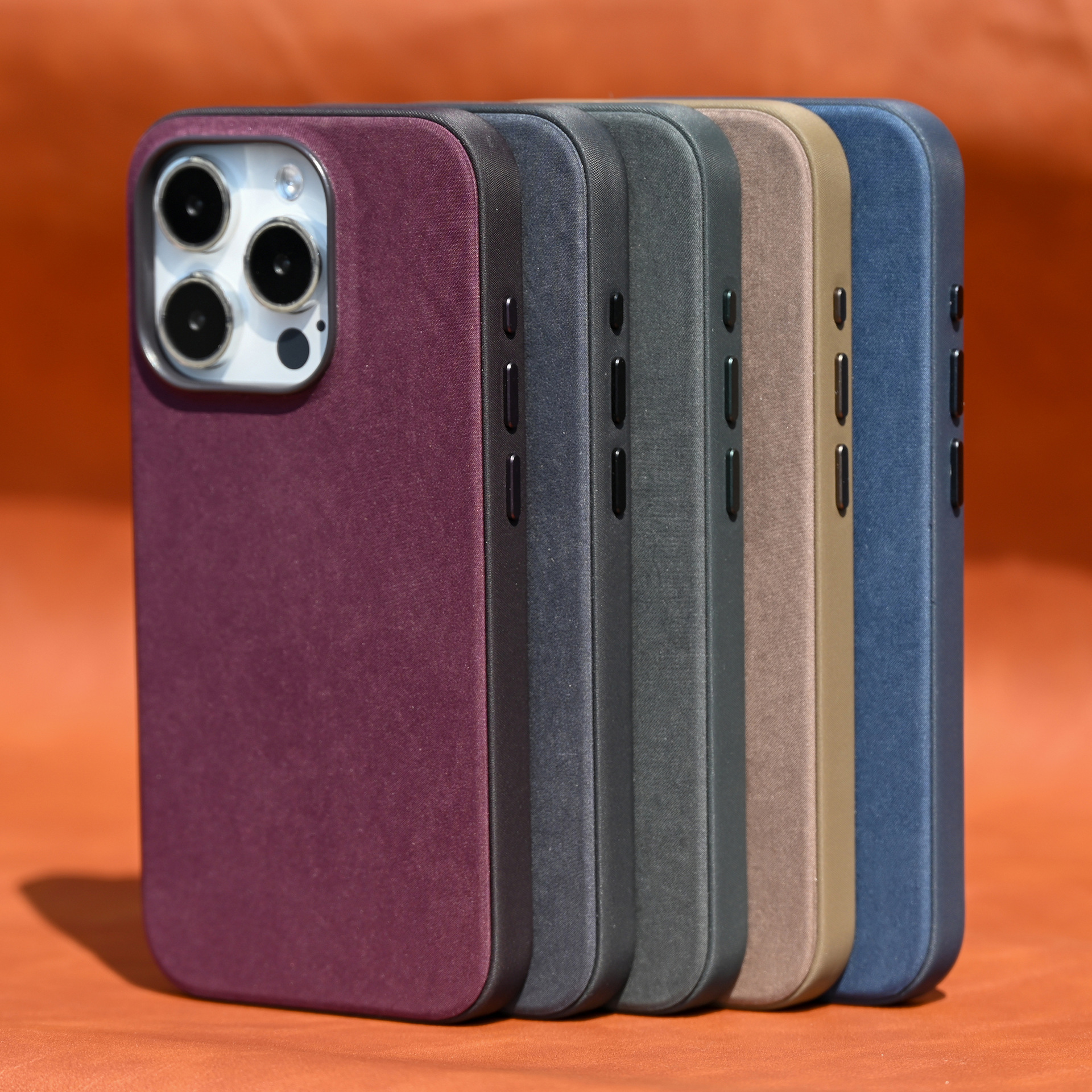 适用苹果15精织斜纹手机壳iphone15promax官方布纹磁吸保护套原装