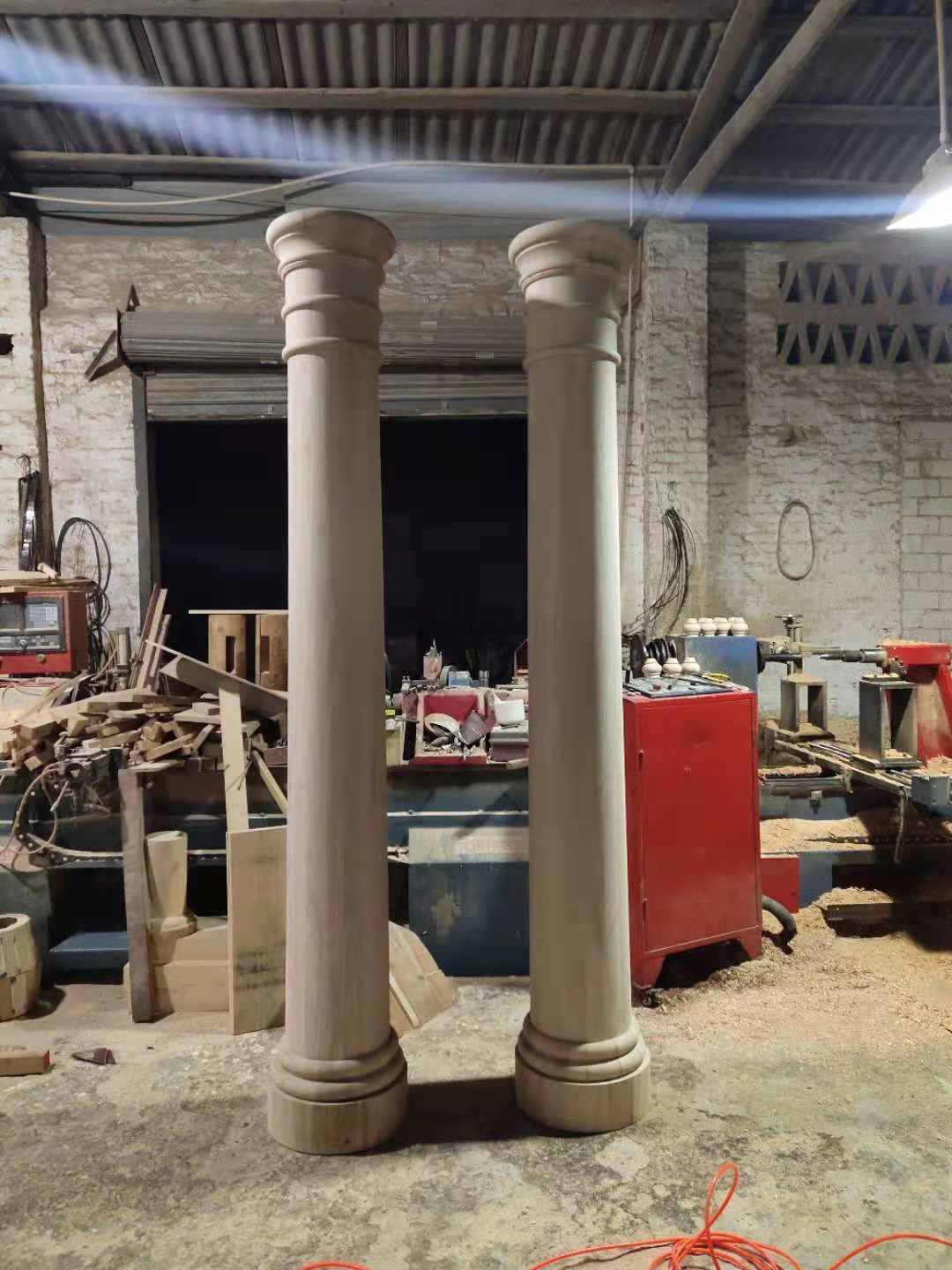 高端空心实木罗马柱圆形室内客厅垭口水管装饰圆柱半圆木质柱子