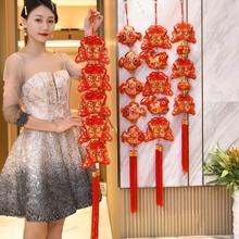 中国结年年有鱼挂件过年2022虎年新年装饰品春节双鱼福字客厅布置