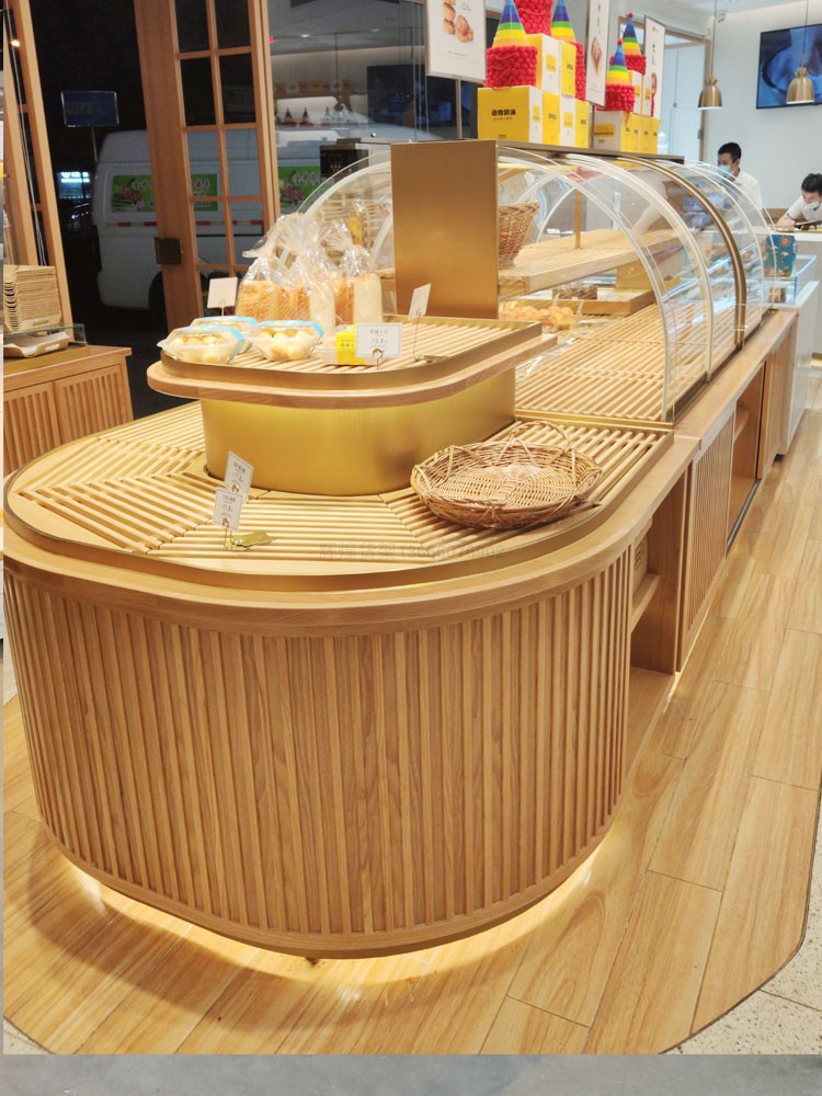 t面包柜展示柜中岛边柜商用玻璃实木糕点柜台烘焙蛋糕店展柜展示