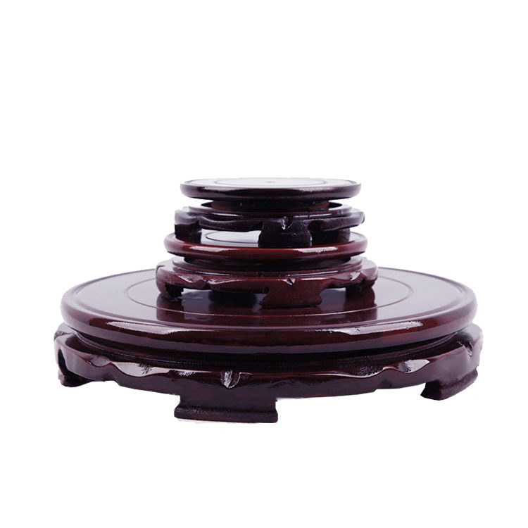 旋转酒坛底座架摆件盆景仿实木奇石工艺品鱼缸佛像花瓶垫底座托盘