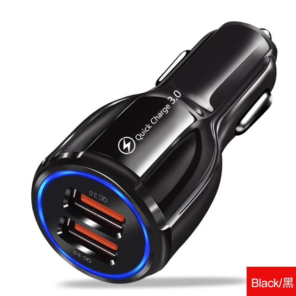 2A 30W 38W Qc3.0 Car Charger Fast Charge Car Fast Charge Head Cigarette Lighter One Drag Two Flash Charge Car Charger Batch