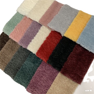 毛绒麦尔登长毛绒仿羊毛滚束喷花羊驼绒羊剪绒卫衣女装大衣面料