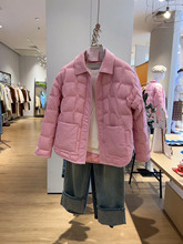 14025时尚简约网红炸街减龄休闲好质感保暖粉色羽绒棉服外套冬女