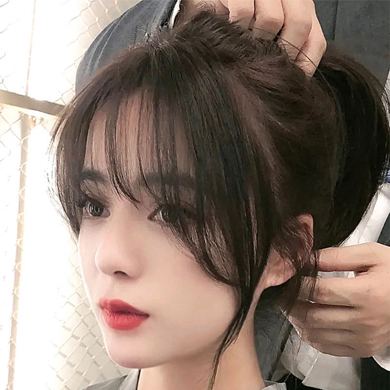 刘海假发假发片女3d空气法式假齐刘海隐形网红一片式自然无痕贴片