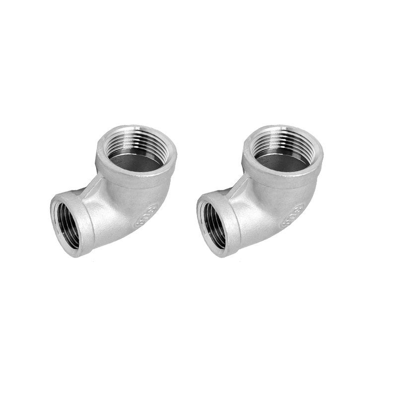 316l不锈钢内螺纹变径弯头 90度丝扣异径大小弯头内丝弯头4寸*1寸