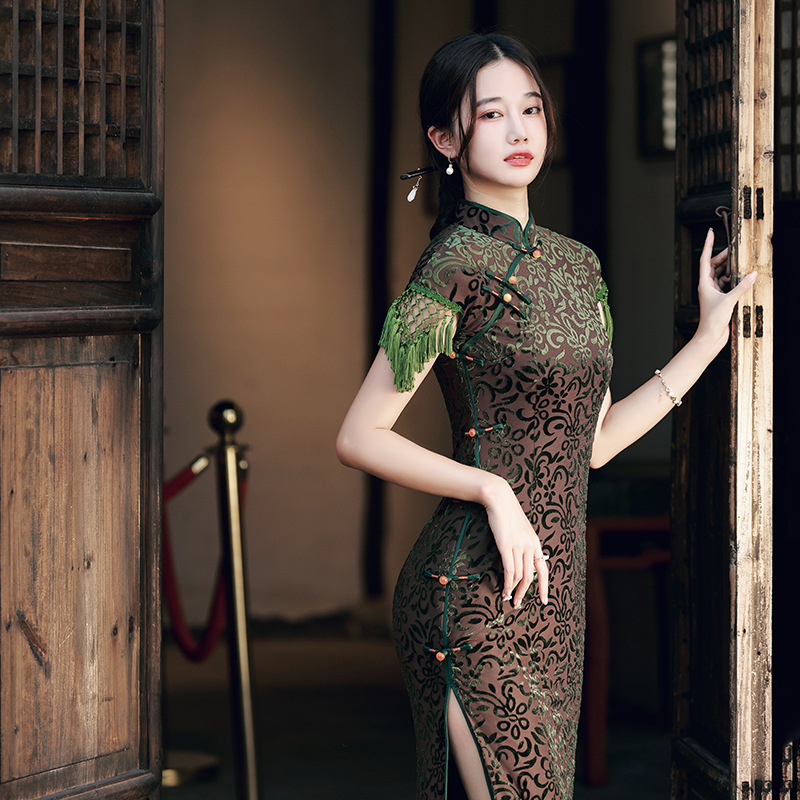 2021改良旗袍大码宽松新款少女年轻中国风日常清新连衣裙婚礼伴娘