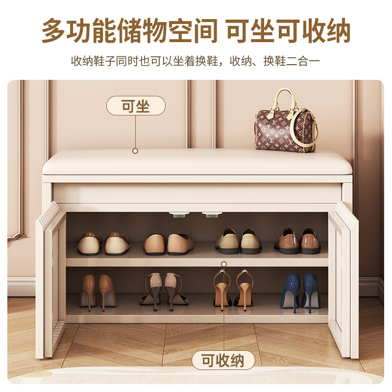换鞋凳鞋柜家用门口可坐软包坐凳一体凳北欧进门收纳免安装穿鞋凳