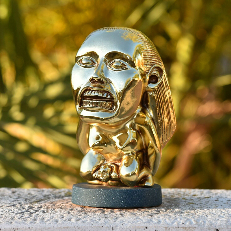 跨境 印第安纳琼斯雕像树脂工艺品 家居庭院装饰 黄金人