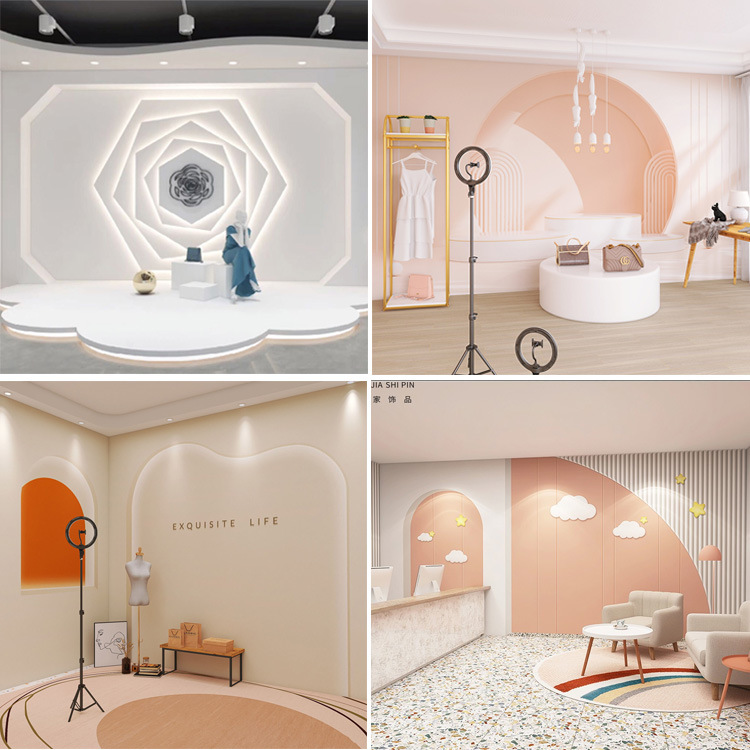 3d母婴童装店壁纸网红轻奢服装店墙纸时尚女装直播间背景墙布壁布