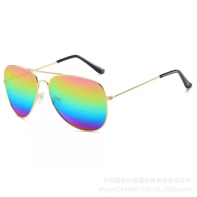 Factory Direct Sales Uv Protection 3026 Sunglasses Sun Glasses Adult and Children Decorative Mirror Metal Frame Sunglasses