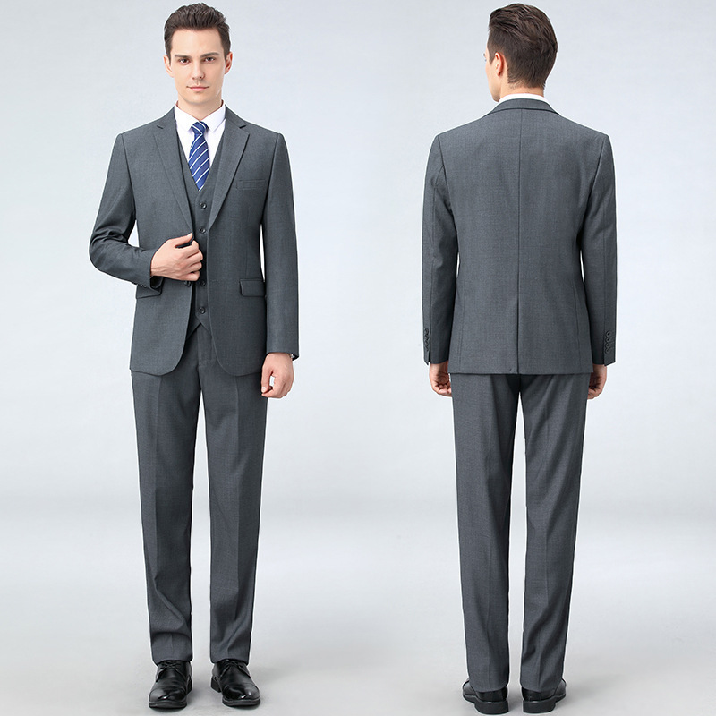 品牌经典西服套装男士职业正装商务两件套新郎大码马甲三件套西装