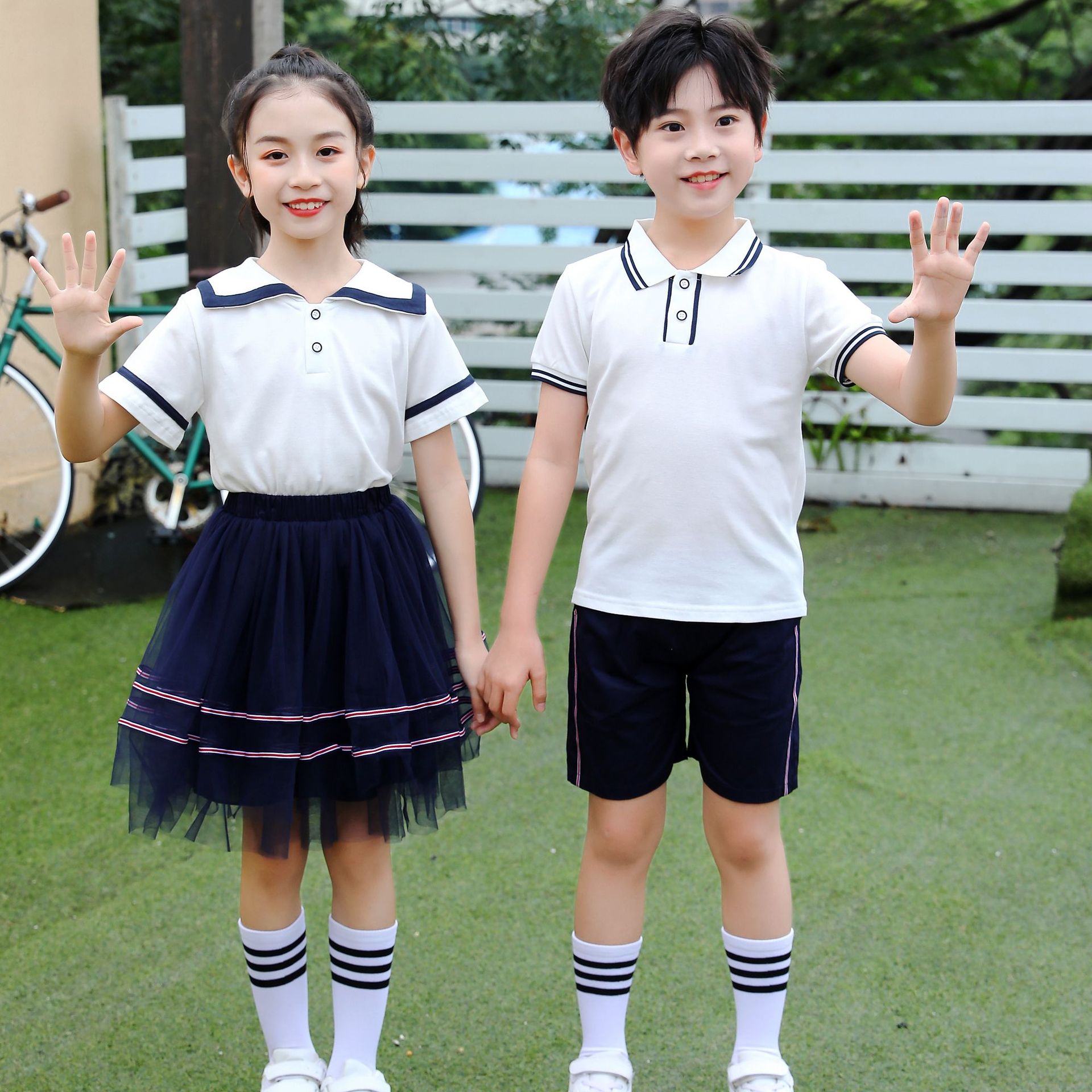幼儿园园服夏季套装英伦学院风小学生毕业照班服演出服装儿童校服