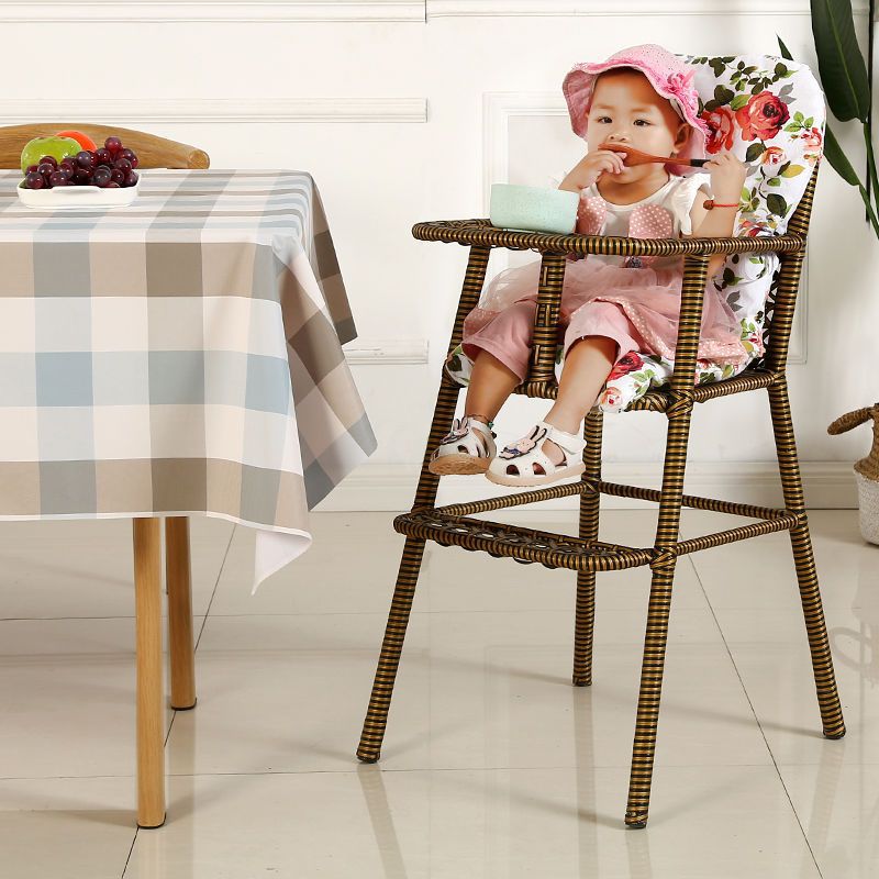 宝宝餐椅家用酒店饭店餐厅婴幼儿童吃饭藤编宝宝椅