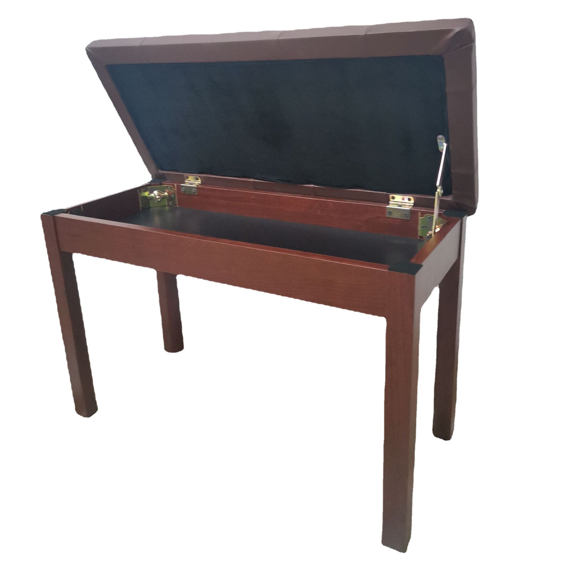 升级款双人带书箱钢琴凳实木腿钢琴椅加厚pvc皮海棉电钢琴凳棕色