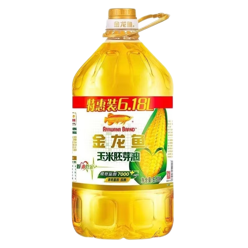 金龙鱼玉米胚芽油6.18l升桶装非转基因物理压榨食用油