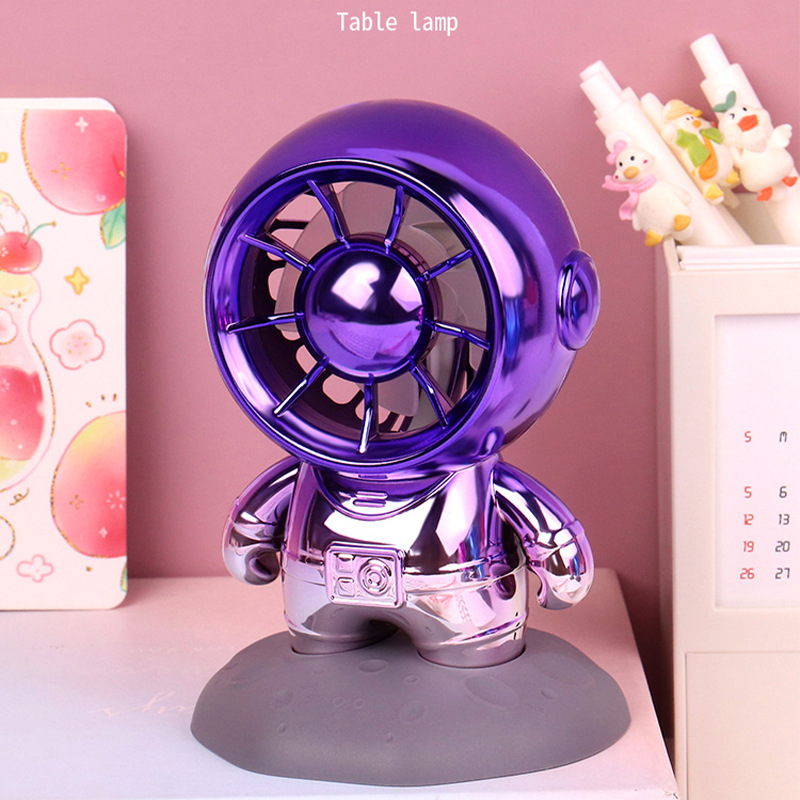Gradient Astronaut Mini Little Fan Second Gear Wind Speed Rechargeable Summer Children Portable Portable Electric Fan Gift