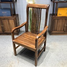 餐椅实木椅南美胡桃木琴韵主椅新中式简约欧式茶椅书椅圈椅茶桌椅