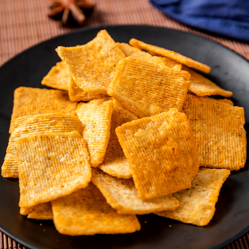 武老三花椒锅巴g圆形膨化食品散装襄阳花椒锅巴香脆小零食薯片