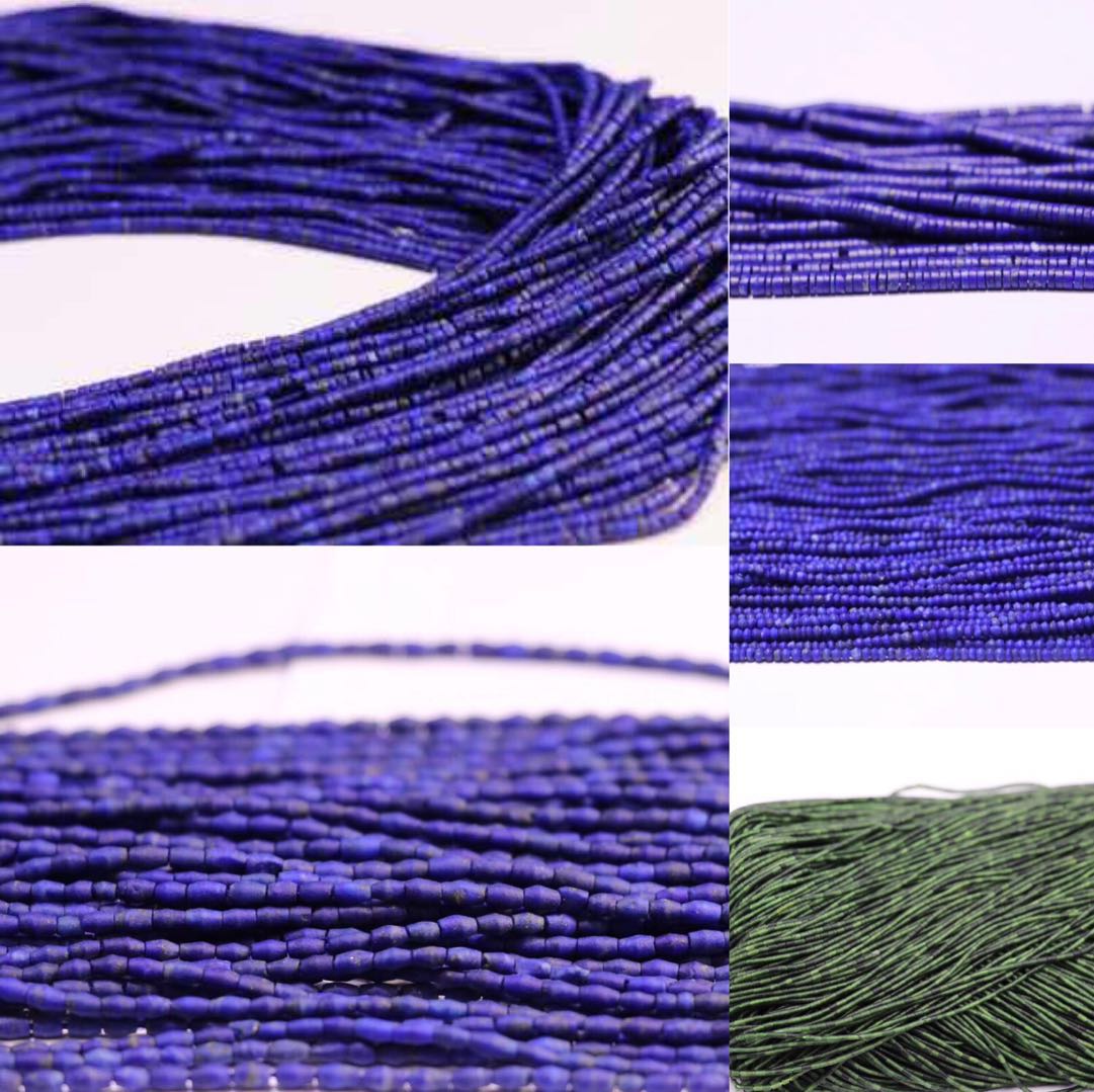 新款青金石松石 桶珠 管珠 米珠 蝶珠 散珠1MM 2MM 3MM腰珠 散珠